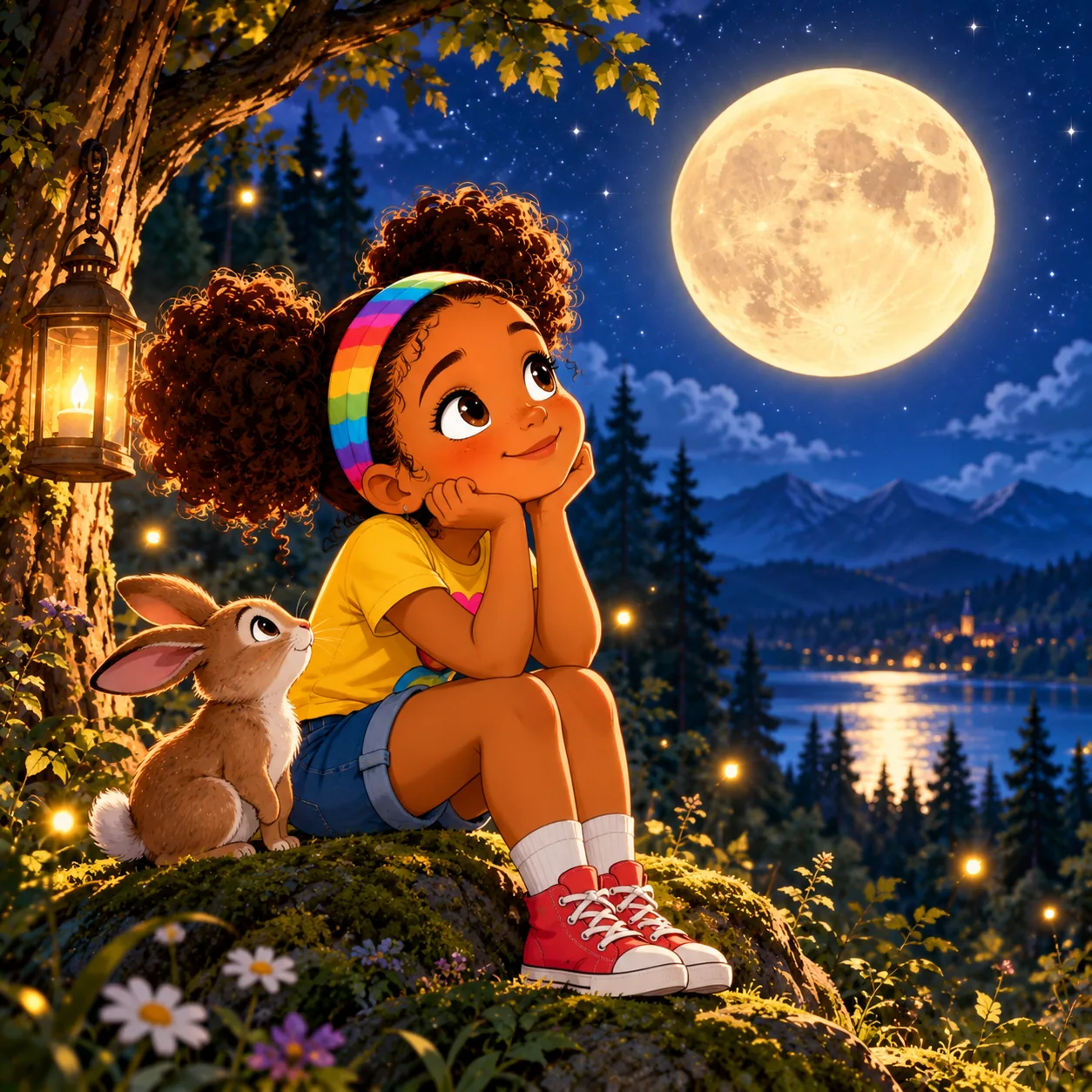 Salimata contemplando la luna